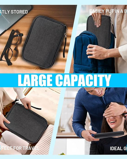 Travel Cable Organizer Bag, Electronics Organizer Tech Pouch with Double Layers for Cords, Chargers, Phone, Earphones, USBs, SD Cards - Travel Essentials Portable Waterproof Tech Pouch