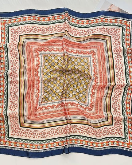 MINIDORA Satin Scarves for Women 27.5 × 27.5 inches Medium Square Elegant Silk Feeling Head Scarf