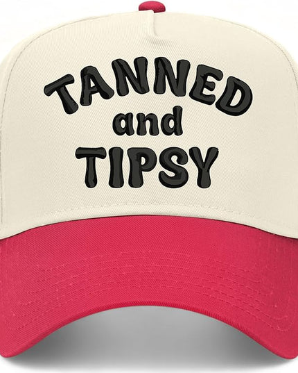 Tanned & Tipsy Hat | Premium Vintage Trucker Hat with Adjustable Snapback for Men and Women