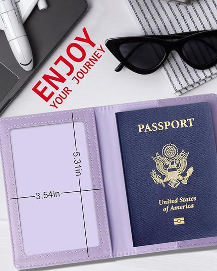 TIGARI Passport Holder for Travel Women Men, Valentines Day Gifts PU Leather Wallet Cover Case Sleeve, Waterproof Protected Document Organizer, Vacation Plane Cruise Travel Essentials