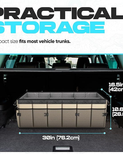 FORTEM Trunk Organizer For SUV Car Trunk Organizer, Foldable Storage, Car Accessories for Women Men, Collapsible Bag, Perfect Christmas Gifts, 600D Oxford, Non Slip Bottom, Straps, Soft Cover (85L)