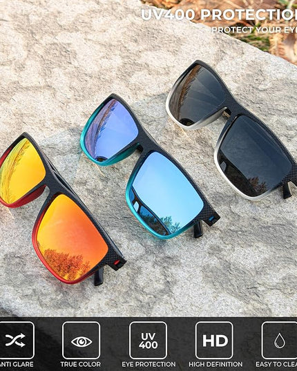 KALIYADI Polarized Sunglasses for Men, Lightweight Sun Glasses with UV Protection for Driving Fishing Golf