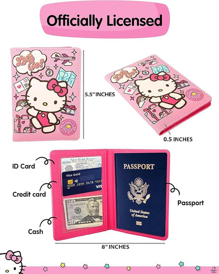 Hello Kitty Passport Holder - Sanrio Passport Holder for Women - Officially Licensed Passport Case (VG701236L.NJ)
