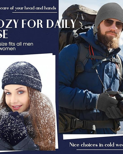 Tarpop 96 Pcs Winter Beanies and Gloves Bulk, Cold Weather Unisex Winter Hat and Gloves for Homeless Men Women
