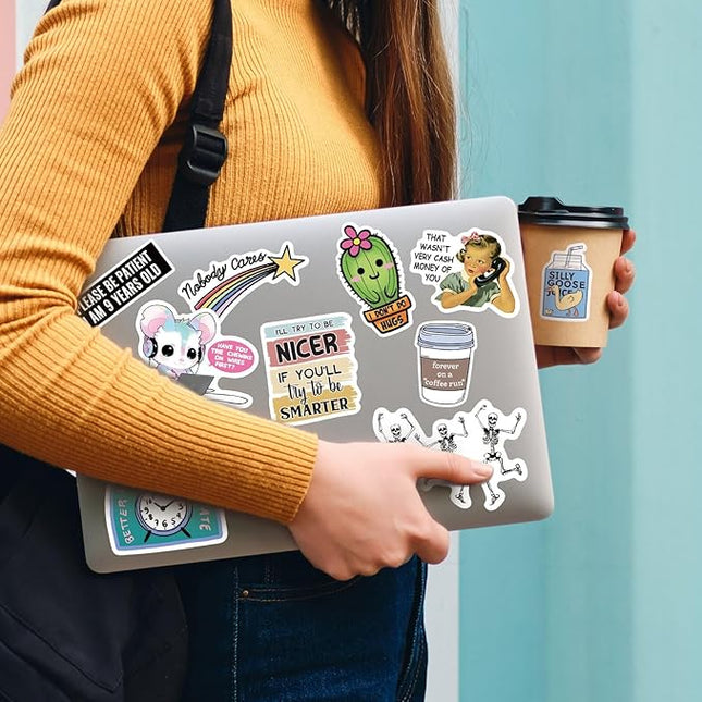 MiStar 150 PCS Funny Stickers for Adults Hilarious Meme Snarky Weird Inappropriate Cool Dark Humor Sarcastic Antisocial Sticker Pack for Hard Hats Laptops Water Bottles Waterproof Decals Men Gifts