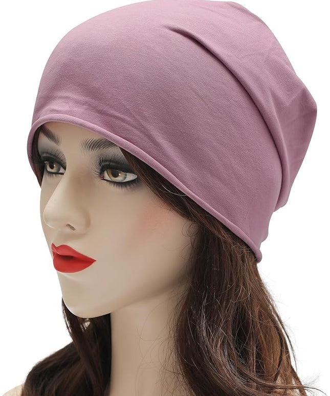 ZLYC Cotton Thin Slouchy Beanie Hat for Men Women Fashion Soft Stretch Knit Skull Cap