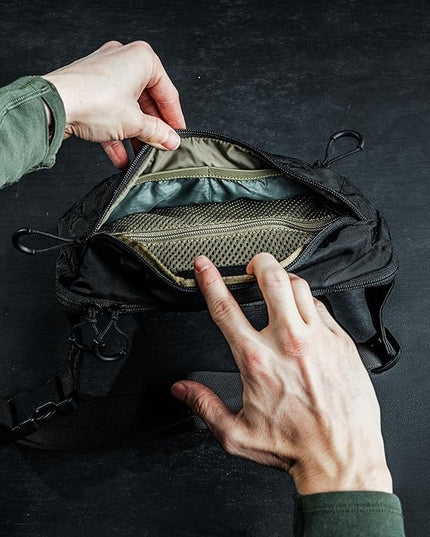 Eberlestock Bando Bag - Tactical Men's Fanny Pack w/Adjustable Waist Belt, Zippered Pockets, Compact Lightweight Belt Bag