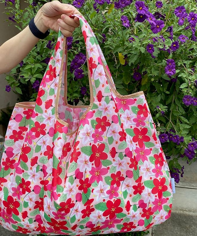 allydrew Large Foldable Tote Nylon Reusable Grocery Bags