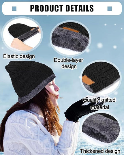Geyoga 72 Pieces Winter Knit Beanie Hats Bulk for Homeless Fleece Lined Beanie Warm Beanie Cap Winter Knit