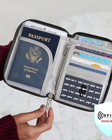 Travelon RFID Blocking Passport Zip Wallet