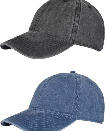 YEANIY Vintage Washed Cotton Plain Baseball Caps Adjustable Unstructured Soft Blank Casual Dad Ball Hats for Men Women