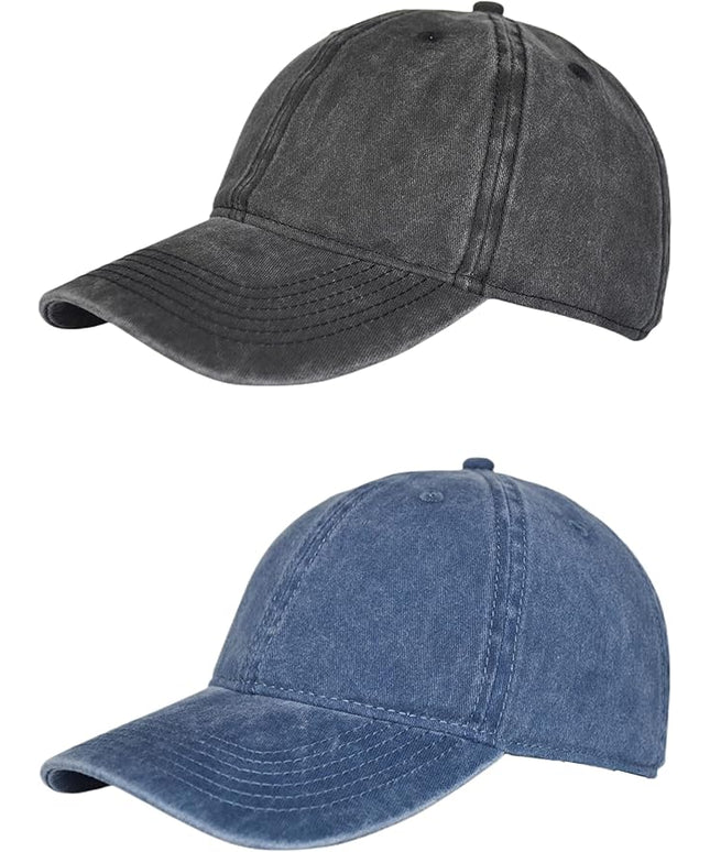 YEANIY Vintage Washed Cotton Plain Baseball Caps Adjustable Unstructured Soft Blank Casual Dad Ball Hats for Men Women