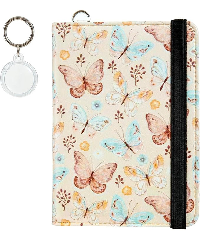 AIRMORS AirTag Passport Holder,Cute Travel Wallet RFID Blocking Family Passport Protector Case Credit Card Slots for Women