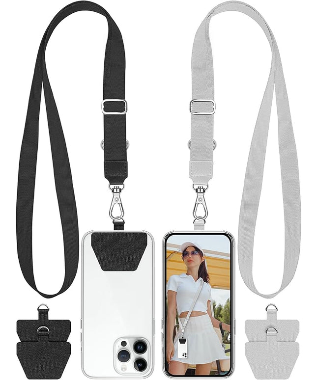 SHANSHUI Phone Lanyard, 2 Pack Phone Lanyard Strap 4X Durable Tether Tab Universal Nylon Phone Neck Strap Crossbody Lanyard for Cell Phone Fit All Smartphones