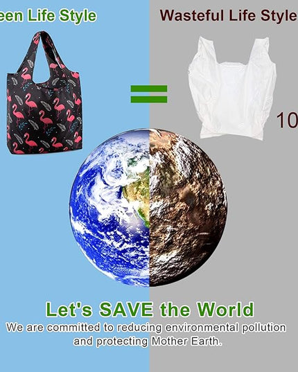 BeeGreen Animal Reusable Grocery Bags Bulk 12 Packs X-Large50LBS, Reusable Shopping Bags Foldable for Groceries, Vegetables, Fruits Watertight Bulk Tote Bags Washable For Women Men