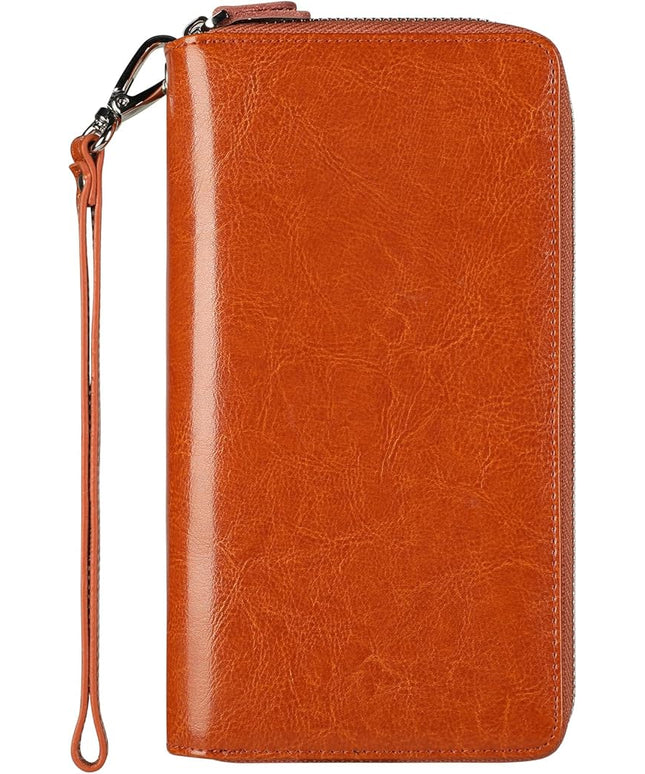 Lavemi Small Compact Women Wallet RFID Blocking Genuine Leather Bifold Purse with ID Windows