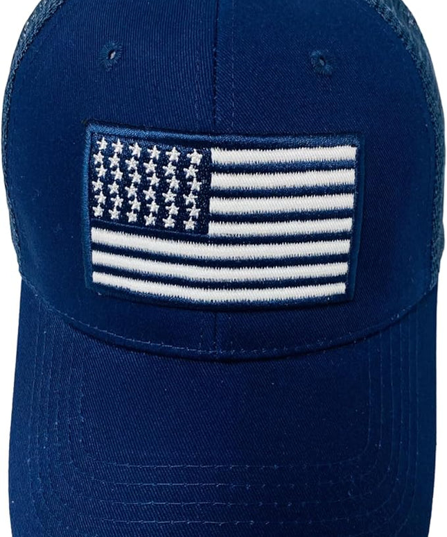 Roytrense Embroidered American Flag Unisex Baseball Cap (100% Cotton)