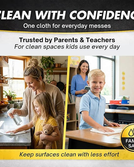 Microfiber Magic Streak Free Cleaning Cloth 6 Pack Clean Any Surface With Just Water Eco Friendly Environmentally Safe Perfect for Window, Mirror, Kitchen, Counters, Appliances, Car, Cycle, TV Screen