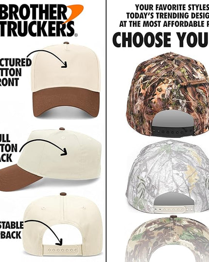 Single Upside Down Hat | Premium Adjustable Snapback Baseball Vintage Trucker Hats for Men & Women