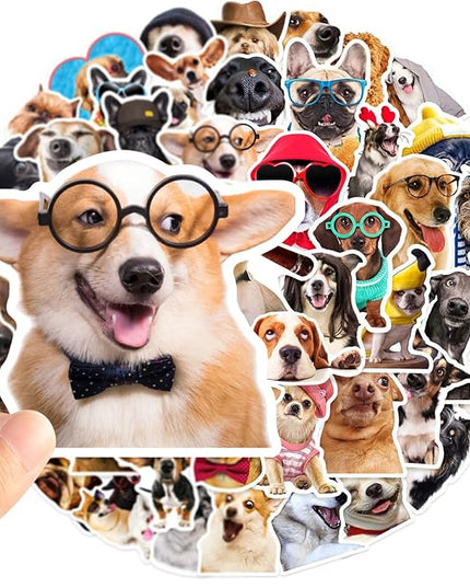 50 Dog Stickers Pack – Cute Funny Vinyl Stickers for Water Bottles, Laptops, Phone Cases, Skateboards, Car Decals, Waterproof Dog Lover Stickers