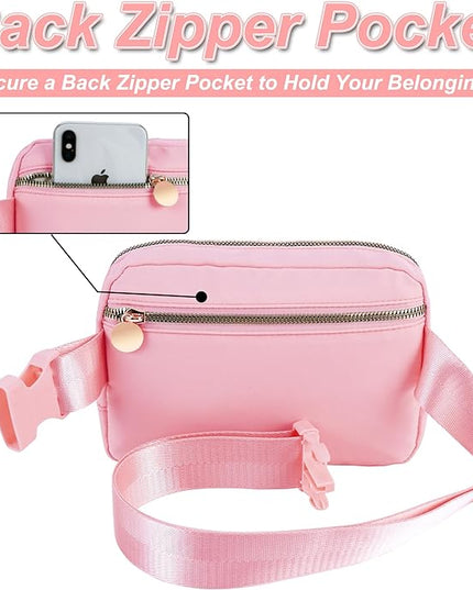 Uygafly Personalized Belt Bag for Women Girls - Fashion Mini Waist Packs with Adjustable Strap - Trendy Travel Fanny Pack Crossbody Bags with Initial Letter - Teen Gifts | Peach,Q