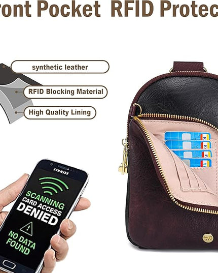 INICAT RFID Blocking Sling Bag Anti Theft Crossbody Bags Women Valentine's Day Gifts Travel Purses Vegan Leather