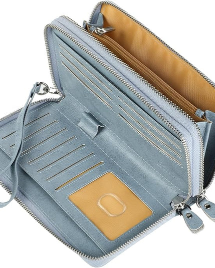 Lavemi Small Compact Women Wallet RFID Blocking Genuine Leather Bifold Purse with ID Windows