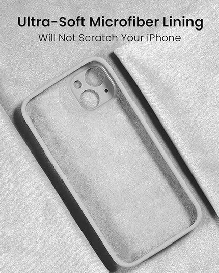 FireNova Designed for iPhone 15 Case, Silicone Upgraded [Camera Protection] Phone Case with [2 Screen Protectors], Soft Anti-Scratch Microfiber Lining Inside, 6.1 inch, White