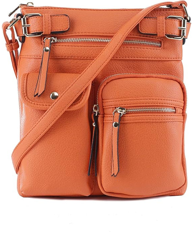 SG SUGU Katie Lightweight Medium Crossbody Bag Shoulder Bag with Multi Pocket for Women