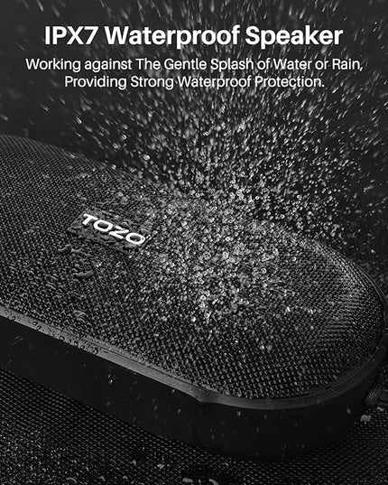 TOZO PA1 Large Bluetooth Speaker, Powerful 2.0 Stereo Sound with Deep Bass, 25H Playtime, IPX7 Waterproof Shower Speaker, Wireless Speaker with App EQ Control, Dual Pairing for Home, Outdoor & Travel
