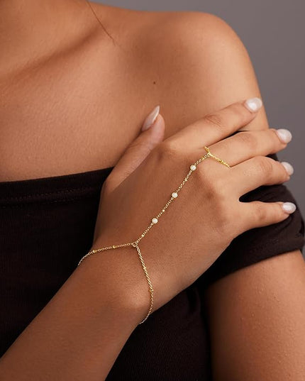 Gold Bracelets Set for Women Stack, Dainty Thick Bracelets Stack for Women Trendy, Simple Thin Gold Plated Cuff Stackable Bracelets With Beaded Cuban Paperclip Snake Rope Bangle Hand Chain Jewelry Gifts for Women Non Tainish