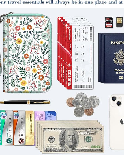 Fintie Family Passport Holder Wallet, RFID Blocking Travel Document Organizer Clutch Bag Credit Cards Case Cover for Women Men