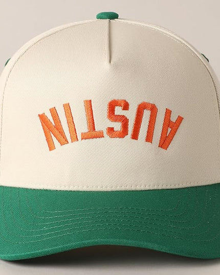MIRMARU Two-Tone Vintage Canvas Trucker Hats for Men & Women, Adjustable Size Baseball Caps with Trendy Embroidered Design