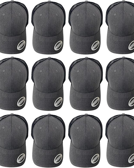 Classic Solid Dark Gray Mesh Trucker Hat - Adjustable Snapback Cap for Men & Women - Casual & Sporty Style