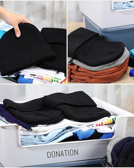 Toulite Bulk Winter Beanies for Homeless Donation Unisex Warm Knitted Beanie Hats Skull Cap
