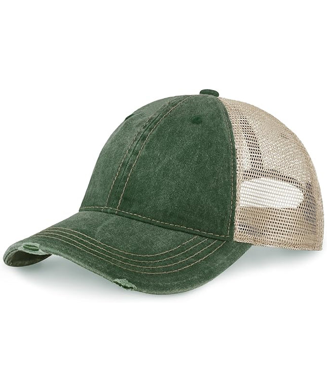 CHOK.LIDS Everyday Premium Washed Trucker Hat Unstructured Distressed Pigment Dyed Cap Adjustable Outdoor Headwear