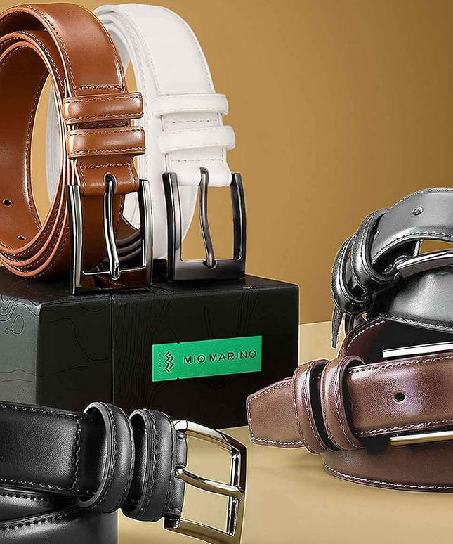 Marino’s Premium Belt Men, Genuine Leather Dress Belt for Men, Casual Mens Belt in Gift Box