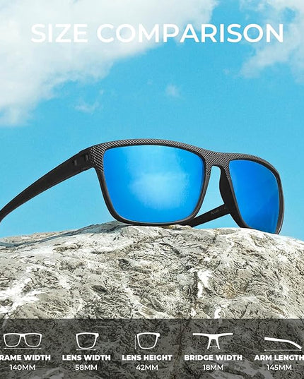 KALIYADI Polarized Sunglasses for Men, Lightweight Sun Glasses with UV Protection for Driving Fishing Golf