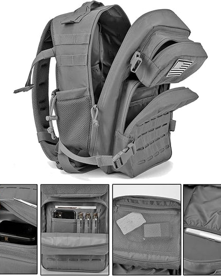 QT&QY 25L/45L Military Tactical Backpack For Men Molle Daypack 3 Day Bug Out Bag Hiking Rucksack With Bottle Holder