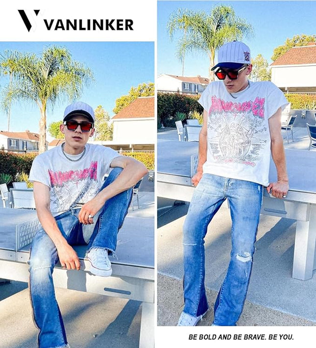 VANLINKER Thick Square Sunglasses for Men Women Retro Chunky Rectangle Shades UV400 Protection VL9731