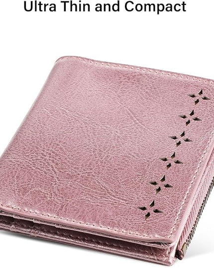 Lavemi Ultra Thin Small Compact Leather Womens Girls Wallets RFID Blocking Credit Card Holder for Women