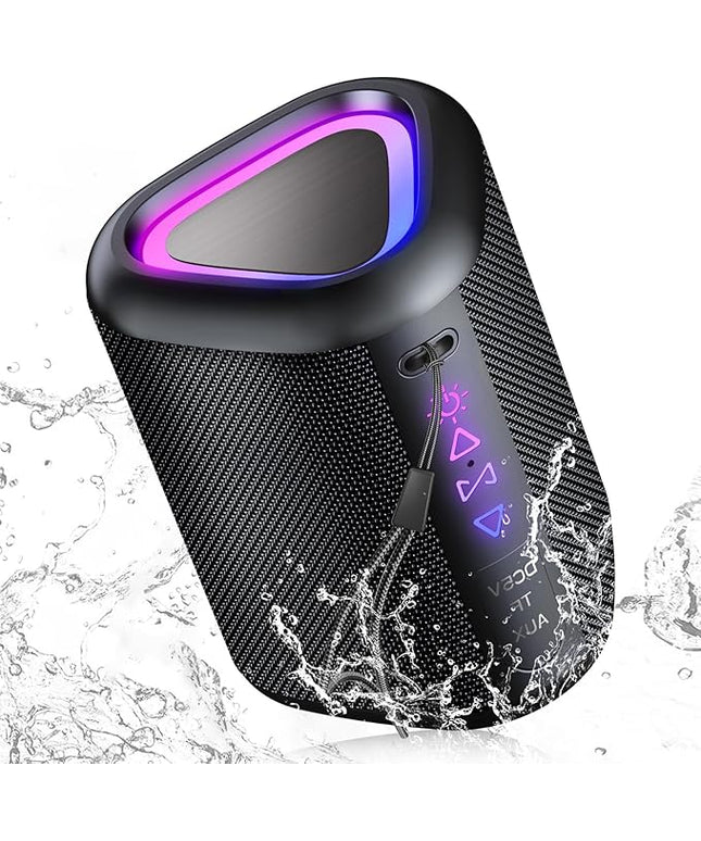 aowoka Bluetooth Speaker, 2025 Portable Wireless Speakers with Led Light, Bluetooth 5.4, 24H Playtime, Enhanced Bass, IPX7 Waterproof, Outdoor Speaker for Travel, Sport, Party, Biking.