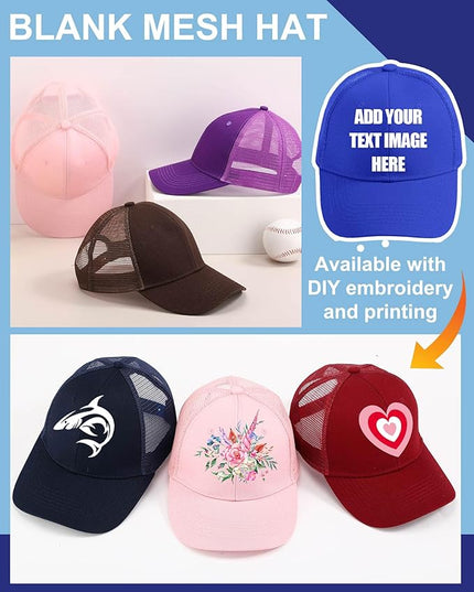 Coume Mesh Trucker Hats Bulk Sublimation Blank DIY Baseball Unisex Caps for Business Embroidery Sport Party Gift