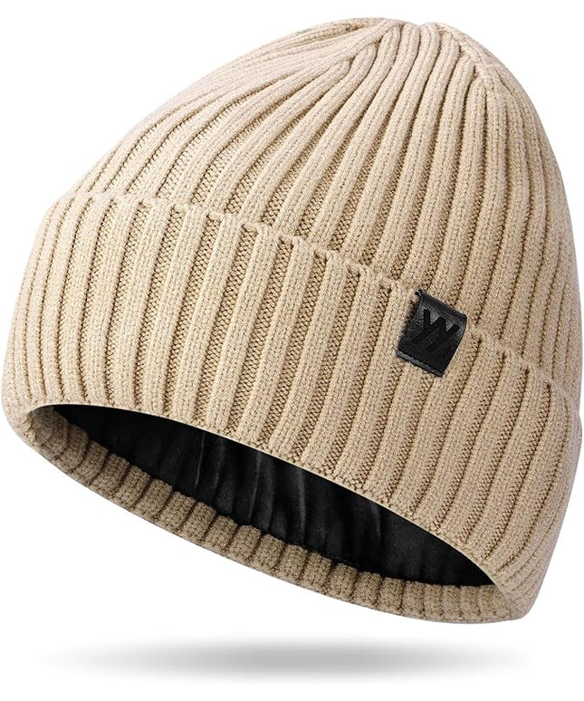 Winter Beanie Hat for Men & Women, Fleece Lined Thermal Knit Hat Ski Beanie Skull Cap Cuffed Cap for Cold Weather