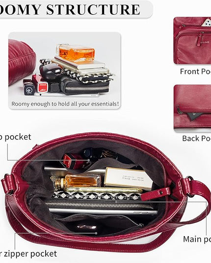 Crossbody Purses for Women Soft Vegan Leather Cross Body Handbag Lightweight Medium Shoulder Purse Travel Casual Bag