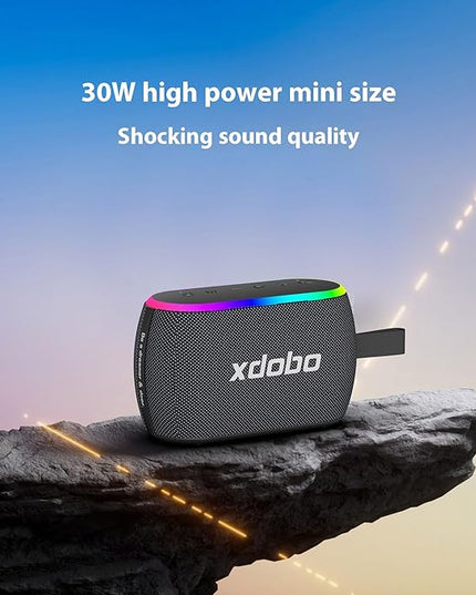 xdobo X8 Mini II Portable Bluetooth Speaker Small Bluetooth Speaker Waterproof IPX6 Computer Speakers Wireless with RGB Lights for Home/Outdoor/Party/Beach/Birthday Gift