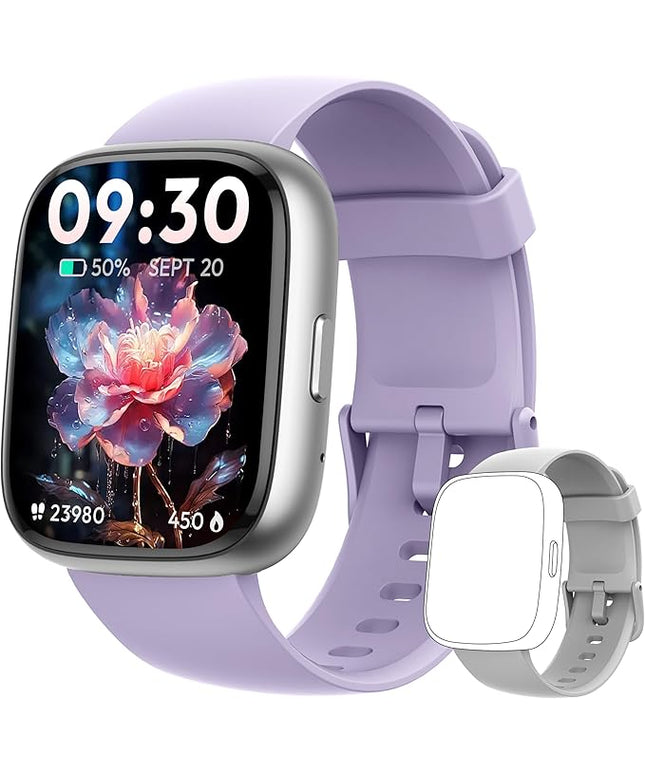 Smart Watch for Women Men Android & iPhone [2 Bands, 44mm case], Alexa Built-in, 1.83'' Smartwatch Make/Answer Call, HR SpO2 Sleep Stress Monitor Fitness Tracker, IP68 Waterproof Step Counter Watch