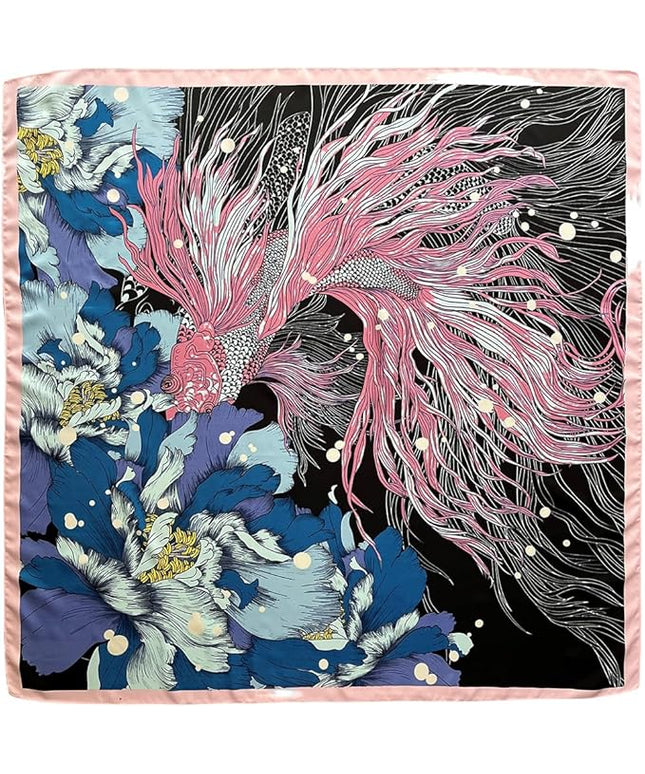 Julunar Silk Like Head Scarf for Women - Satin Large Hair Scarves - 35" Square Silk Hair Wrap for Sleeping with Gift Packed