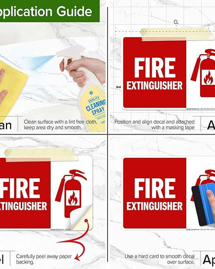 Fire Extinguisher Graphic Sign, 10x7 Inches, 4 Mil Vinyl Decal Stickers Weather Resistant, Made in USA by My Sign Center