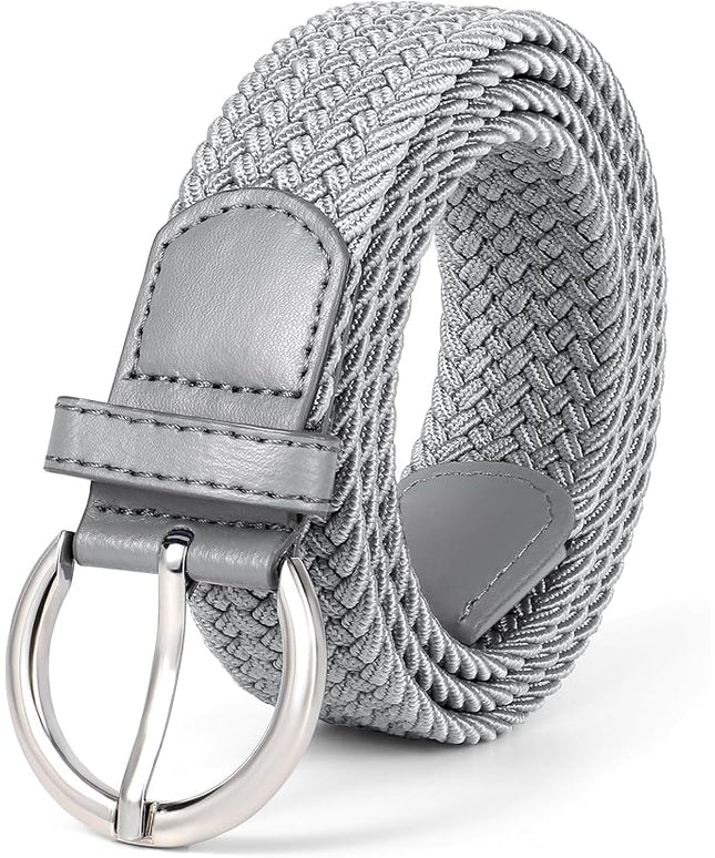 JASGOOD Women Men Braided Woven Elastic Stretch Belt Golf Canvas Casual Belt for Jeans Pants